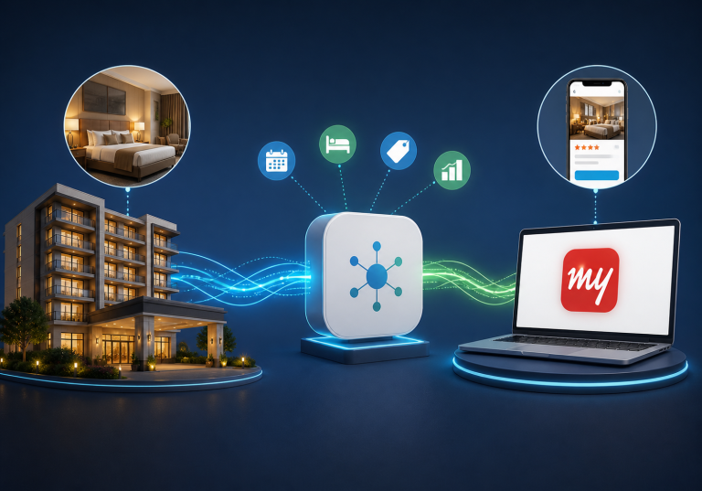 how to connect hotel with MakeMyTrip
